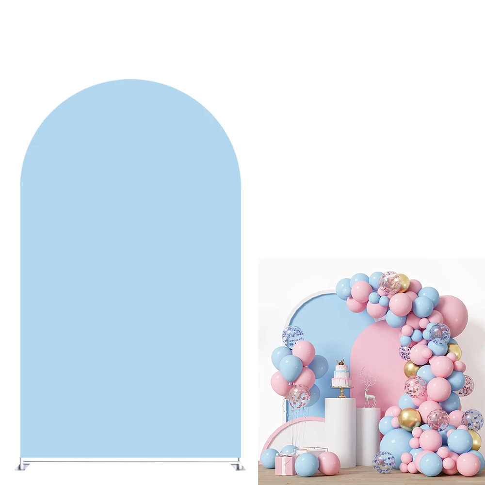 

Blue Arched Fabric Cover Chiara Backdrop Arched Wall Stands Cover for Birthday Parties Wedding Decor Supplies GX-381