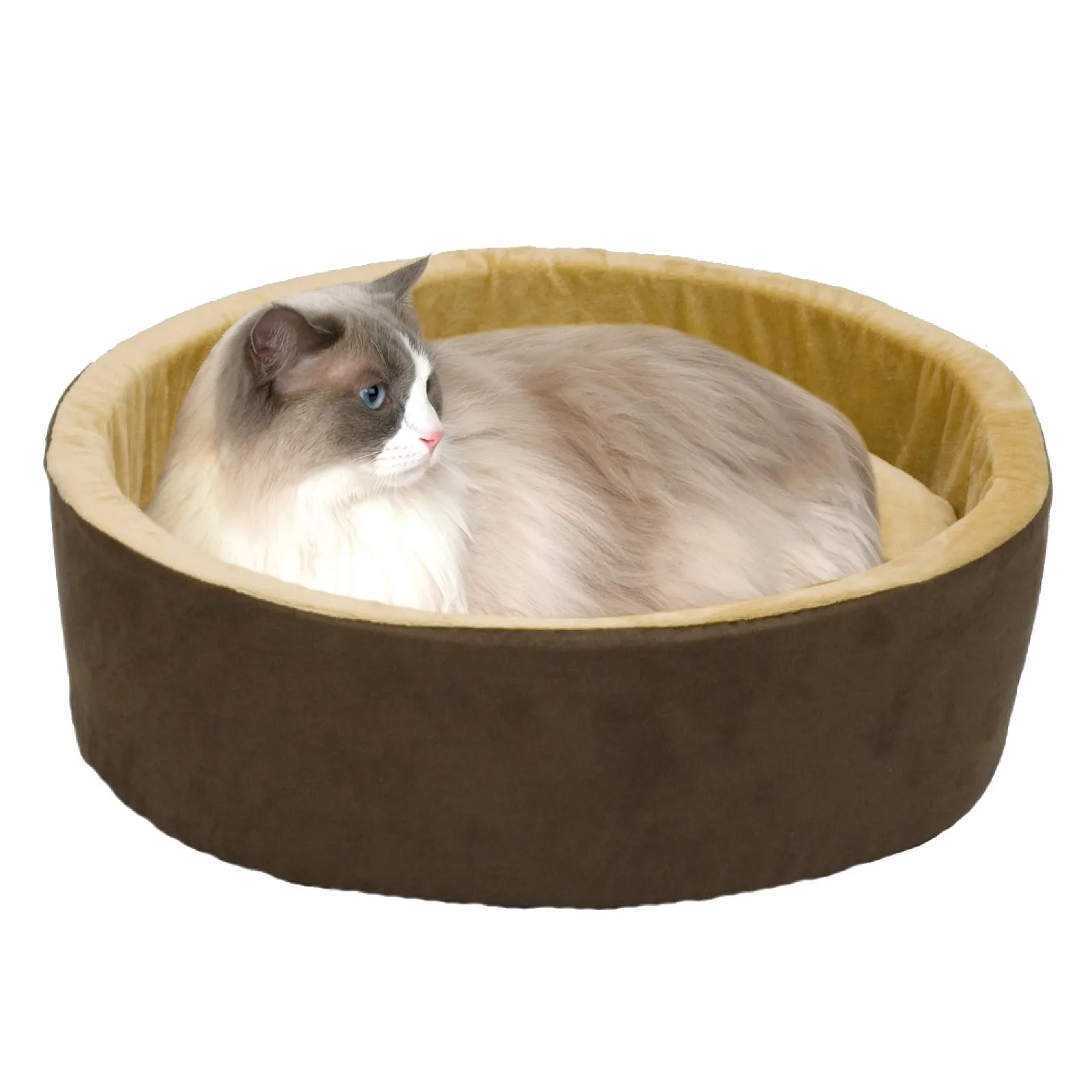 

Thermo-Kitty Bed Indoor Heated Cat Bed Mocha/Tan, Large 20 inches