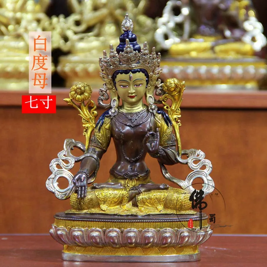 High grade temple White Tara Avalokitesvara buddha statue family good luck safety healthy Buddhism