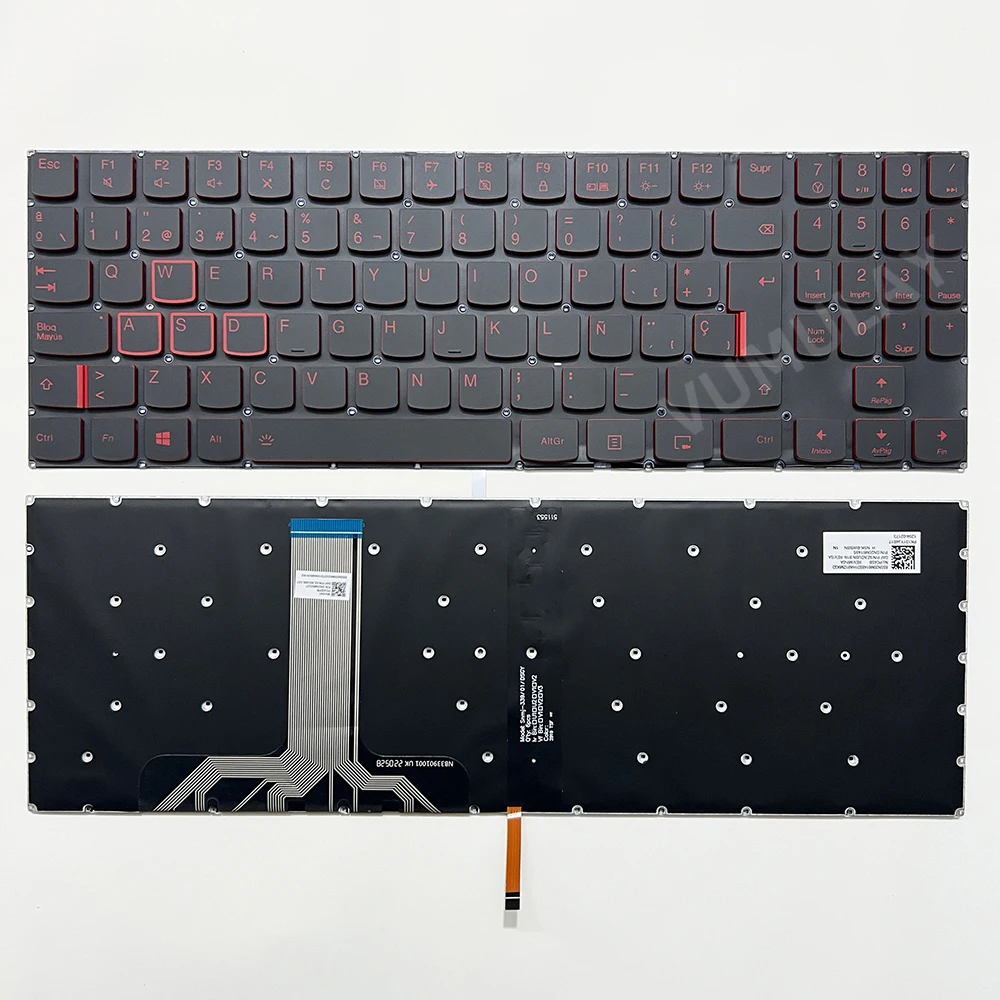 Spanish Backlit Keyboard for Lenovo Legion Y520 Y520-15IKB Y720 Y720-15IKB R720-15IKB Notebook Red SP