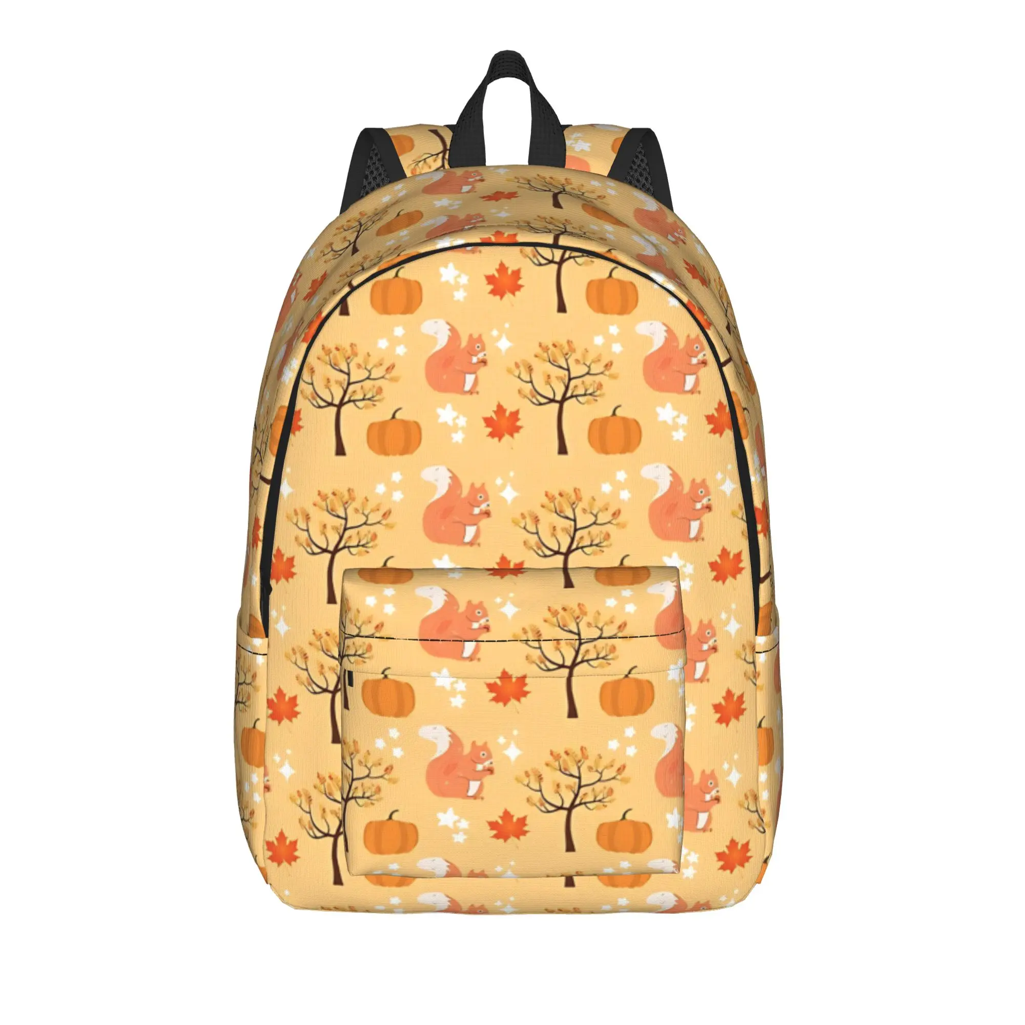Backpack for Men Women Teenage High School Hiking Travel Daypack Foxes Autumn Partten College Canvas Bags with Pocket