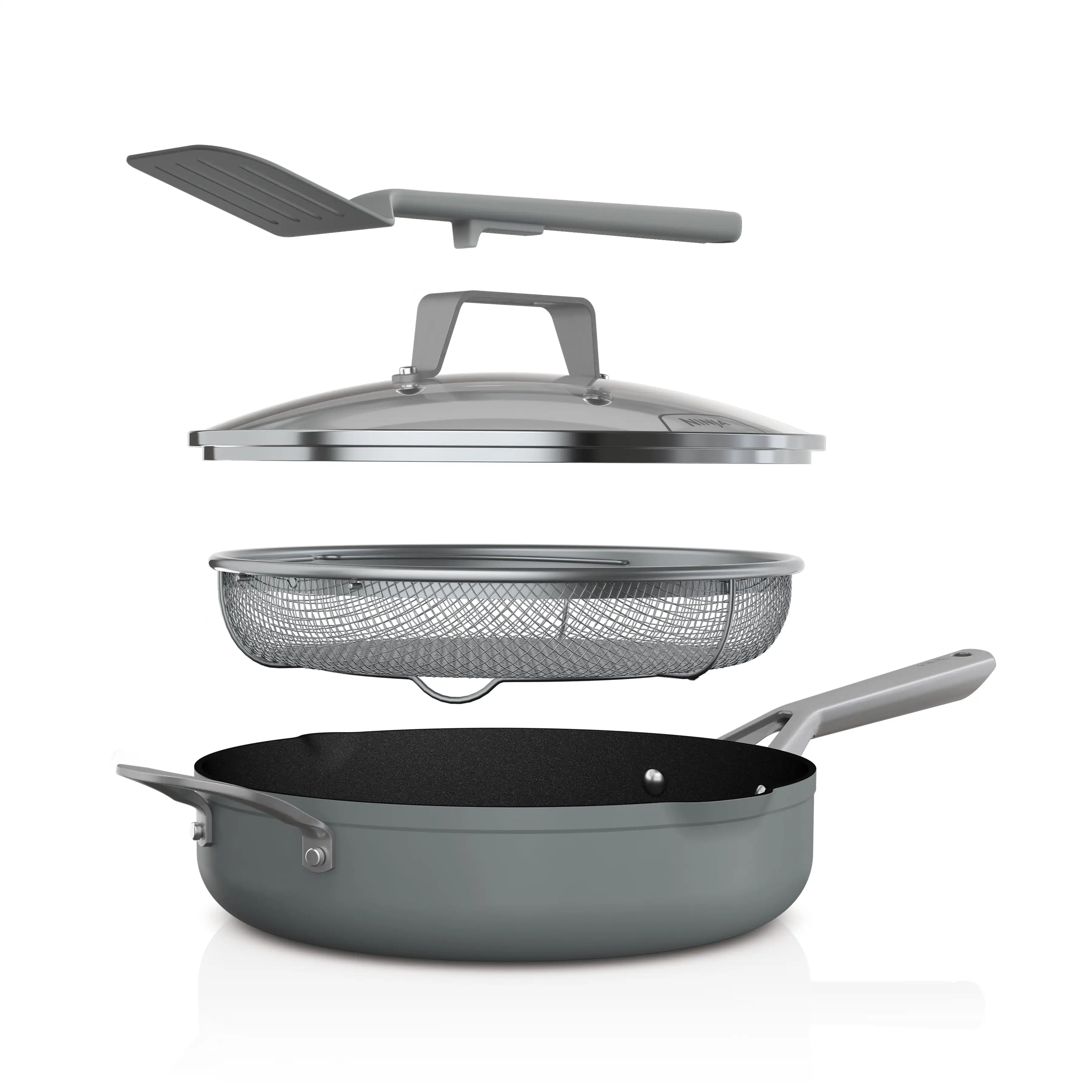 Food Never Stick Pan, Sea Salt Grey wok  stainless steel frying pan  pots and pans  cast iron cookware  Stainless Steel