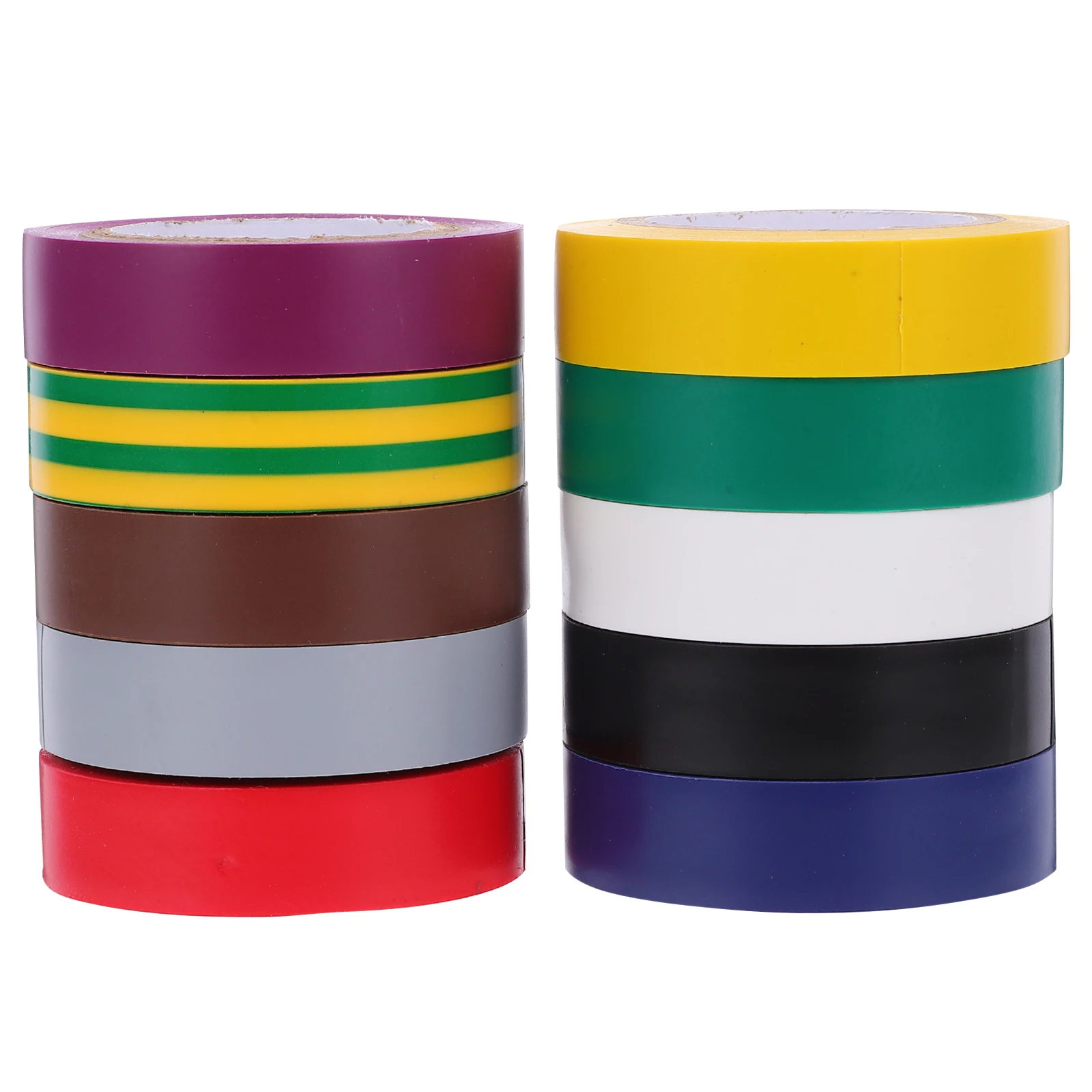 

10 Rolls 15mm x 10m Electrical Insulation Tape Car Wire High Heat Indoor Electrician Automotive PVC Colorful Electric Set