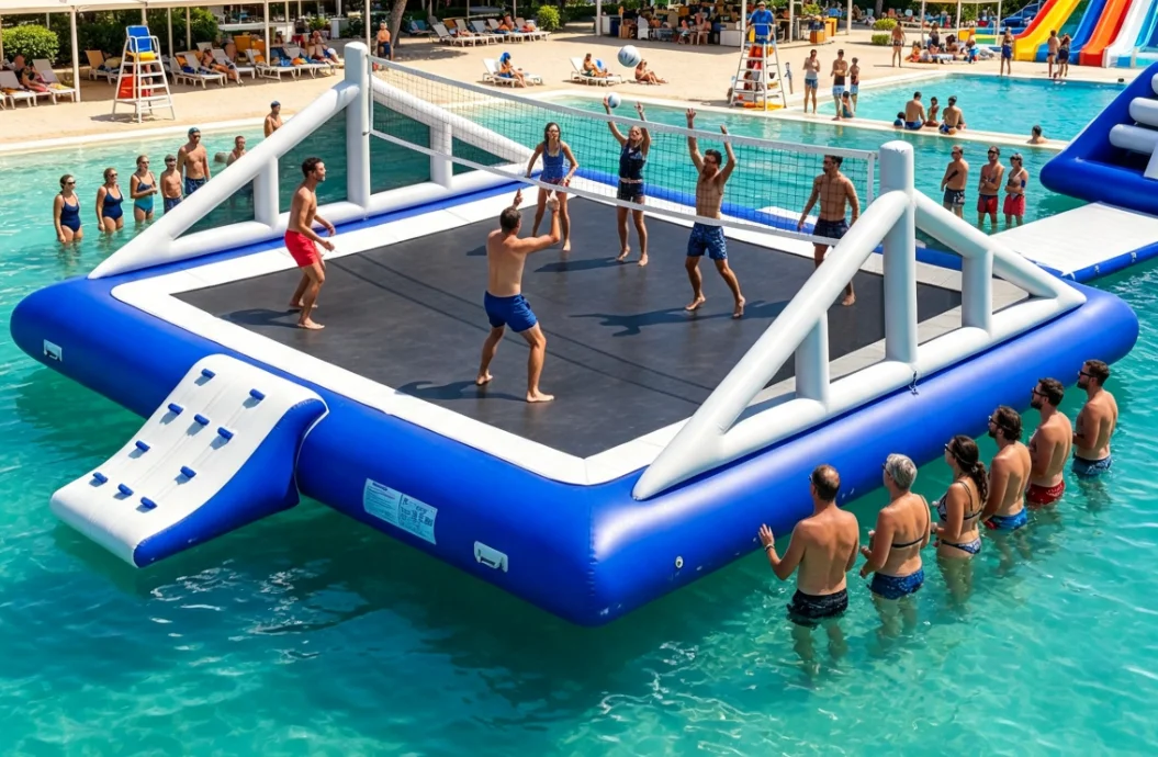 Large Commercial Inflatable Water Volleyball Court Floating Sports Equipment for Lake Water Park