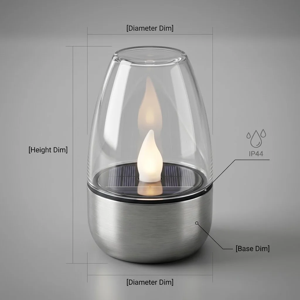 [6 Pack] Solar LED Flameless Candle Lights, Stainless Steel IP44 Waterproof Solar Powered Flickering Flame Lamp,850mah Auto Dusk to Dawn Outdoor Table Lanterns for Garden, Patio, Wedding Decor