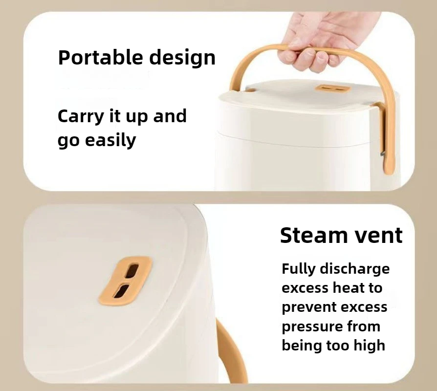 220V 미니 밥솥 구식 가정용 소형 밥솥 1.2L 리터 1인용 증기 밥솥 360 °   서라운드 난방