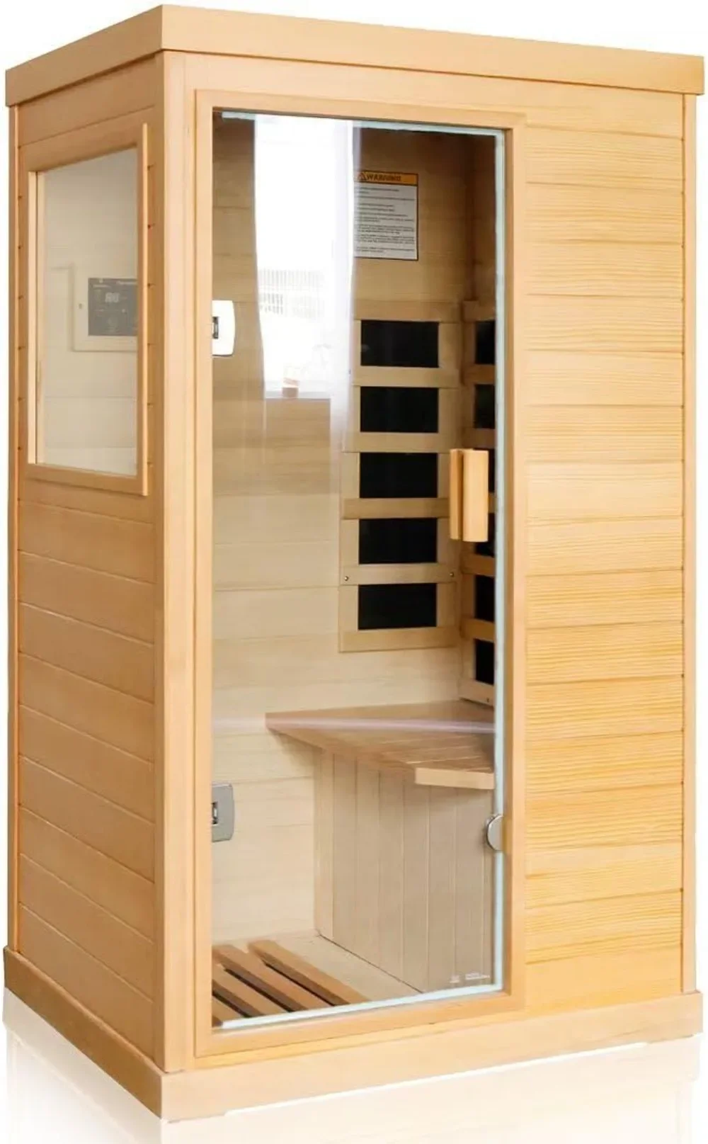 

Far Infrared Sauna 1 Person Sauna Home Canadian Hemlock 800W Low-Emf Dry Saunas 5 Ultra-Low Energy Saving Heating