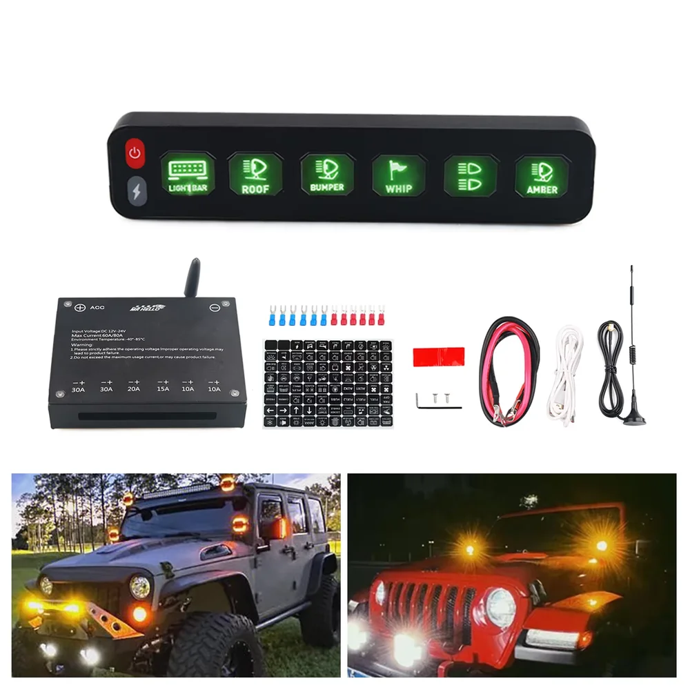 6 Gang Switch Panel 12v 24V Touch Switch Box Universal Automatic Individual Strobe Control For SUV Boat Car