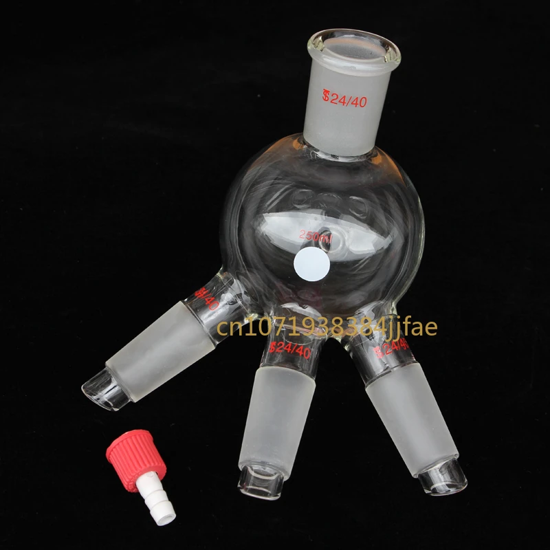 

Termo de ebullición, receptor de vaca de vidrio, juntas de 250ml, 24/40, tres puertos
