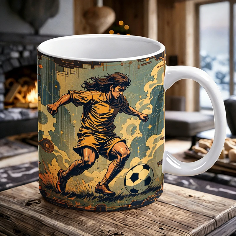 

Soccer Action Print - Artistic Celebration of the Beautiful Game Mug with a bottle opener function of 2026 Major Football Event
