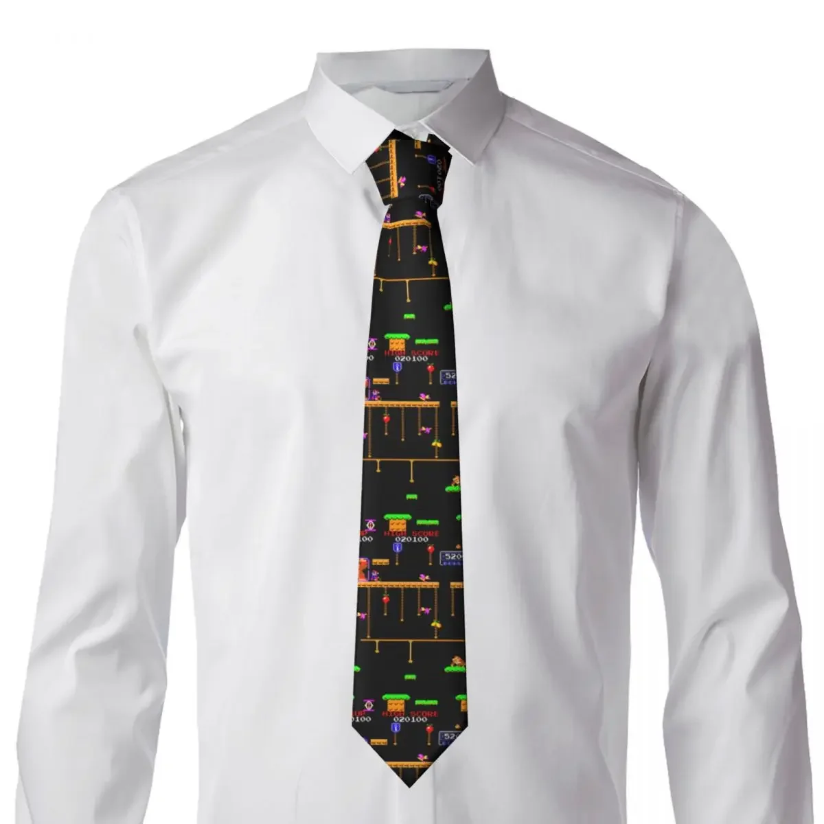 Donkey Kong Necktie Men Personalized Silk Video Game Neck Ties for Wedding