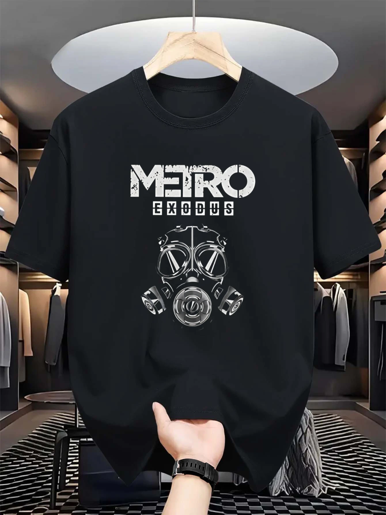Men's T-shirt, Inspired By Metro Exodus, Featuring A Face Mask, Toxicity Theme, and Game Elements. Artyom Haunter T-shirt