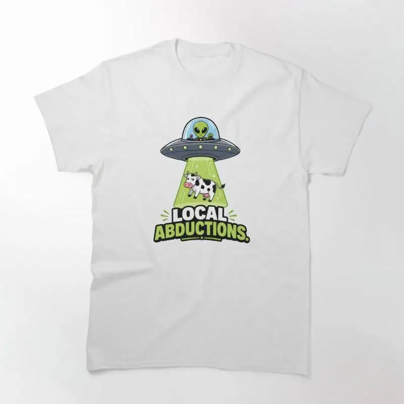 Local Abductions Funny Alien Cow UFO Tractor Beam Classic T-Shirt