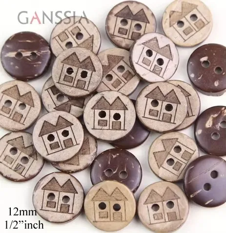 50pcs/lot size:12.5mm Natural Coconut Button Bulk Buttons for Craft Sewing Accessories (kk-1002)