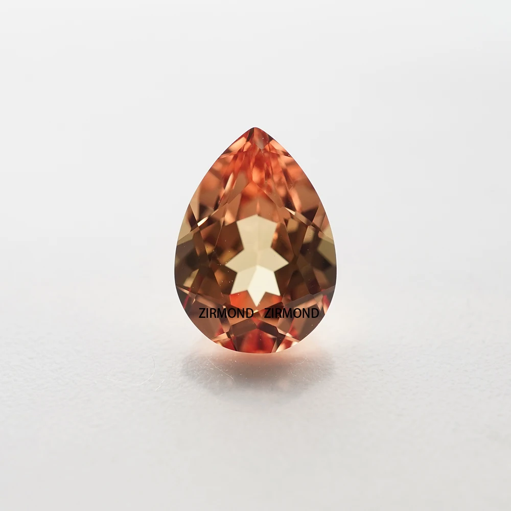 

Stylish Synthetic Orange Sapphire Beautiful Tangerine Color Pear Shape Loose Gems for Eternity Rings with AGL Report