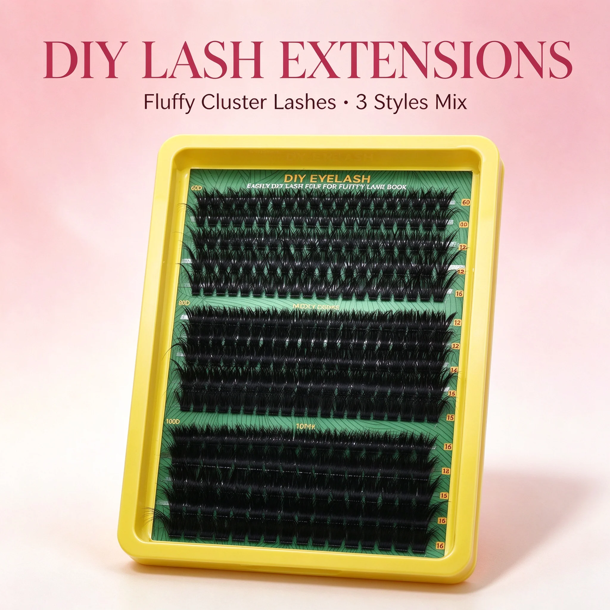 Cluster Lashes DIY Eyelash Extensions Wispy Fluffy Individual False Eyelashes Segmented Fake Lashes for Daily Party Dating Use