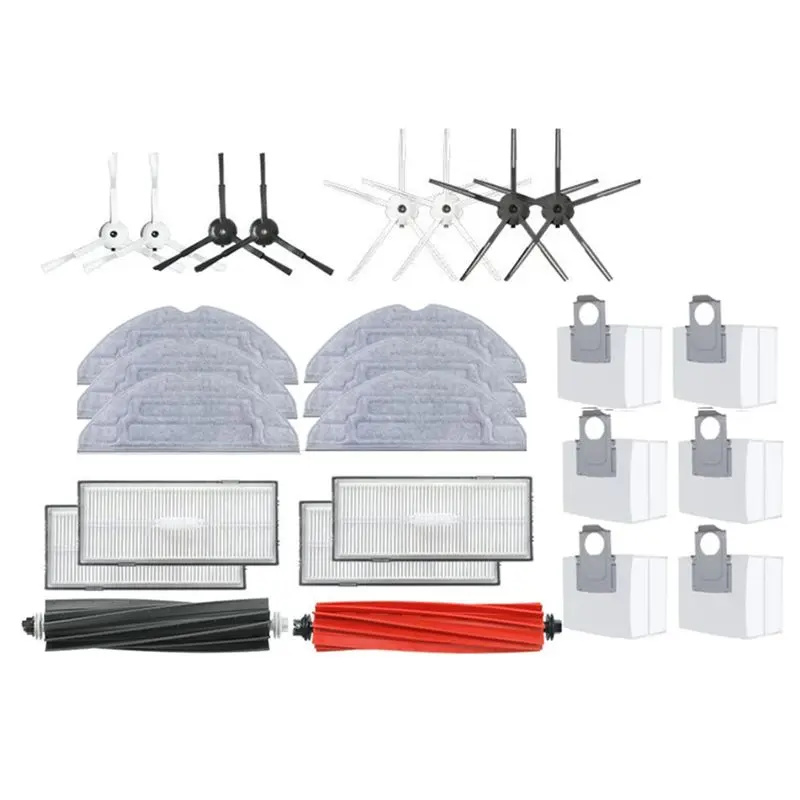 

Запчасти для робота-пылесоса Roborock S8 S8 Pro Ultra S8+: основные и боковые щетки, салфетки для влажной уборки, HEPA-фильтры, мешки для сбора пыли, аксессуары.