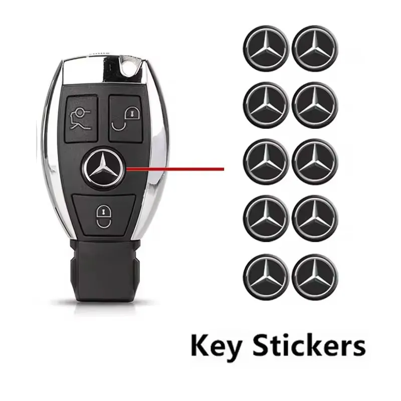 14mm Car Key Emblem Stickers For Mercedes Benz AMG E S C A B Class GLE GLS CLS GLC CLA GLA GLK GLB W205 W204 W221 Accessories