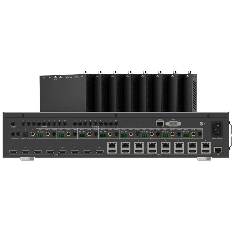 8X8 HDR 18Gbps 4K Matrix Switcher ARC Downscaling EDID With 8 Receiver