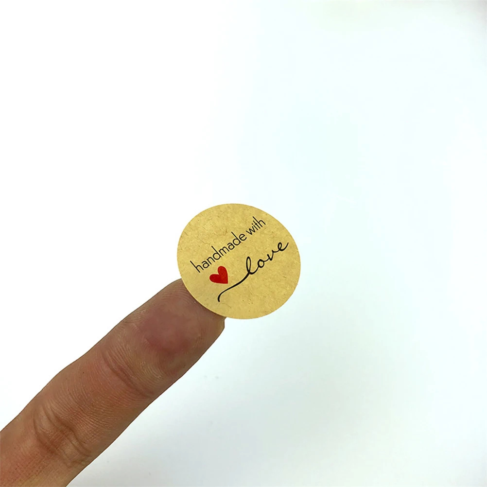 

1 Roll Letter DIY Sticker Kraft Paper Gift Decals Party Sticker Decor (1 Roll, 500pcs Stickers)