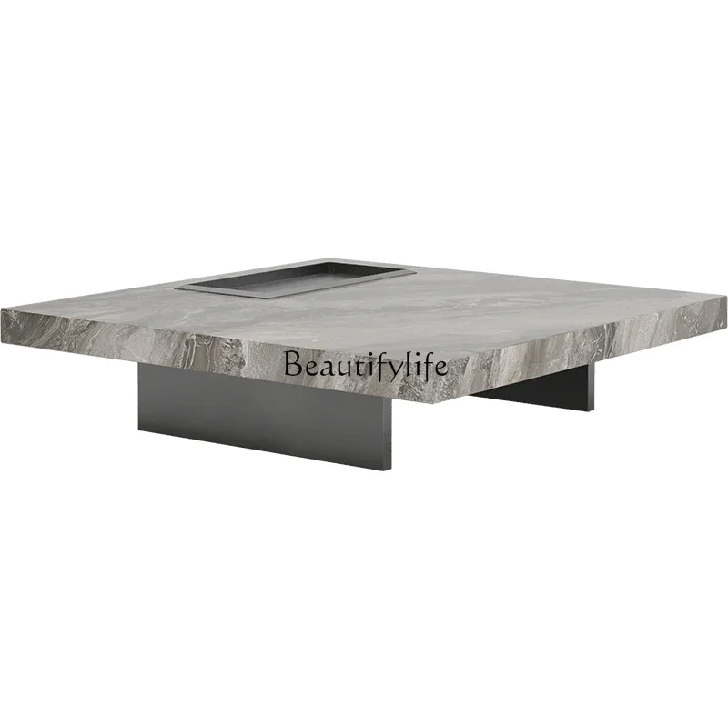 

Italian light luxury marble coffee table modern simple size apartment living room