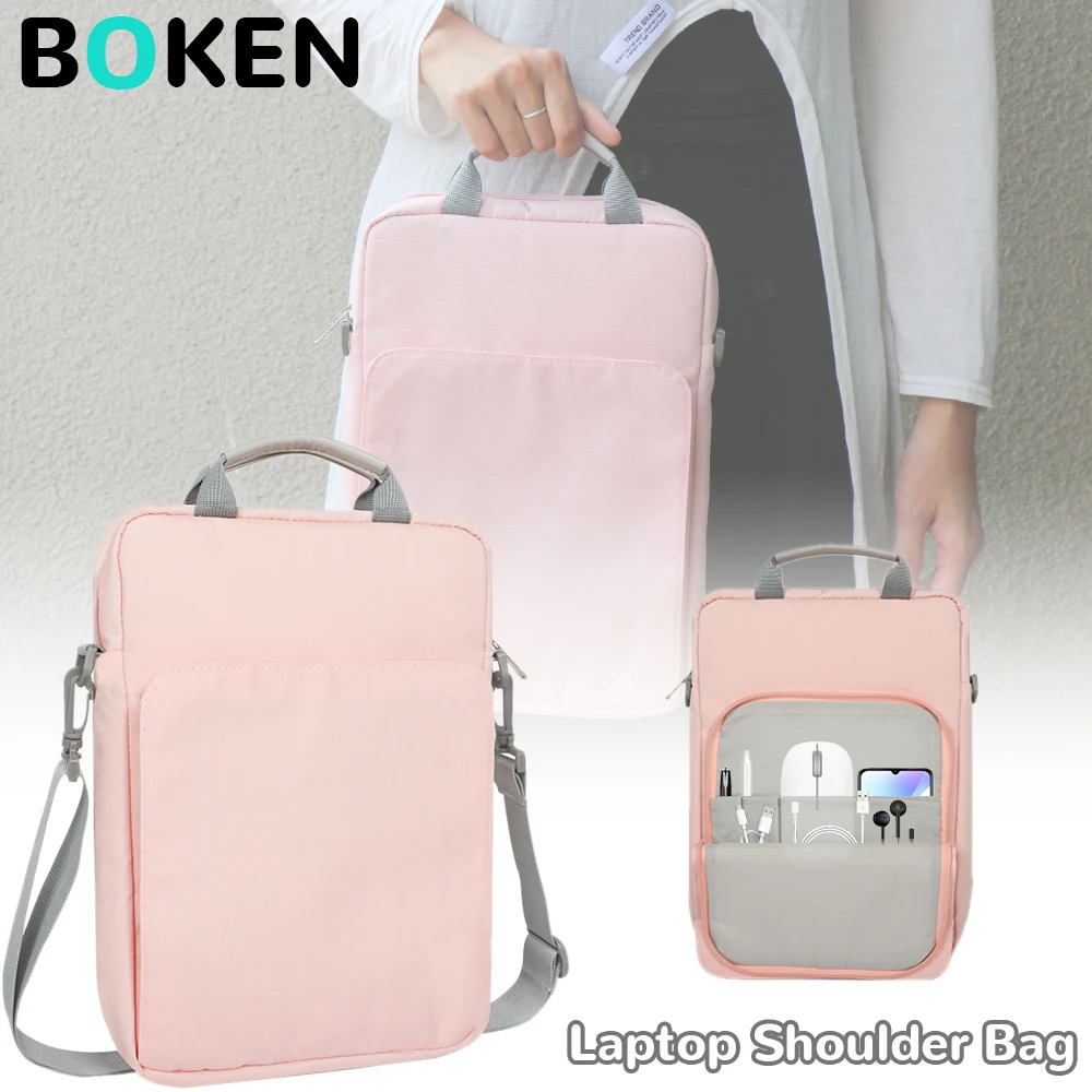 

Laptop Shoulder Bag for 13.3 Inch Devices, Compatible with MacBook, Tablet Sleeve for Samsung, Huawei, Shockproof Carrying Case