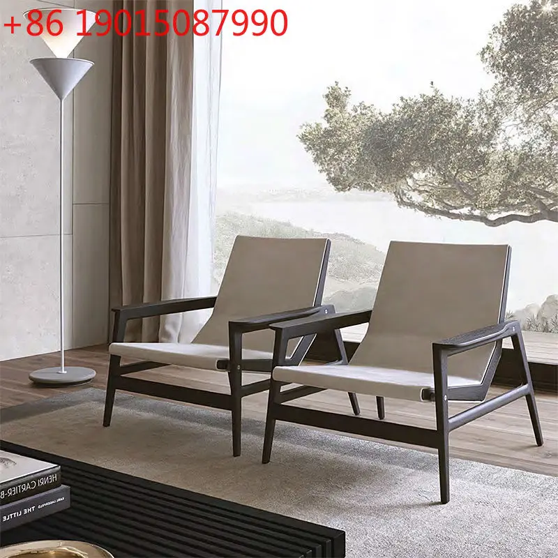 

Итальянский минималистичный стул для отдыха из цельного дерева, легкий роскошный односпальный диван, современный простой тканевый стул