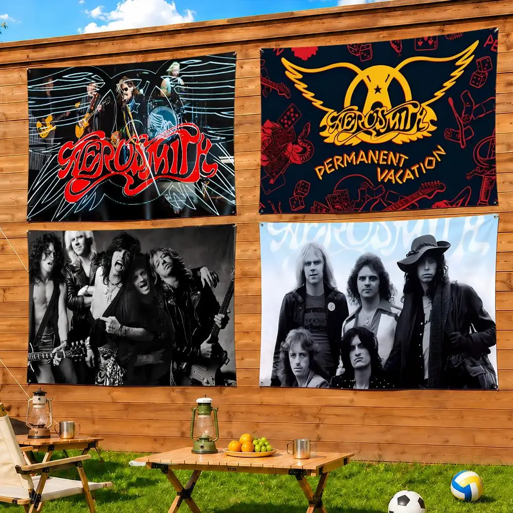 Aerosmith Music Flags For Living Room Home Dorm Decor Wall Outdoor Camping Party Banner Gifts