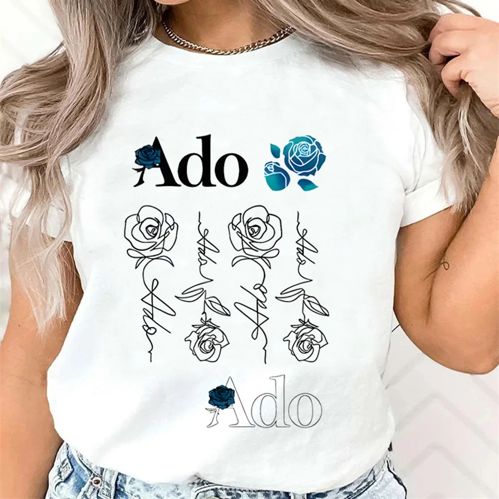 

Ado top women manga tshirt female funny comic clothing