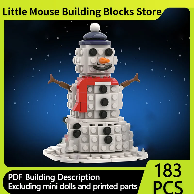 

City Street View Model MOC Building Bricks Christmas Big Snowman Modular Technology Gifts Holiday Assemble Children Toys Suit