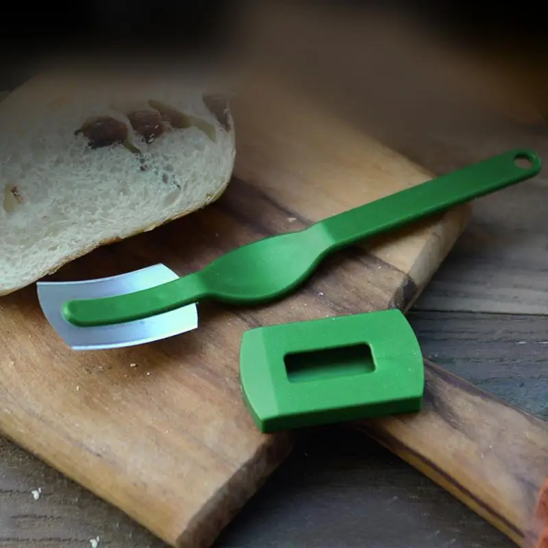 

Curved Blades Bread Knife Easy Clean Safe Dough Marker Rustproof with Sheath Rustproof Smooth Lame Bread Knife Kitchen Scoring T