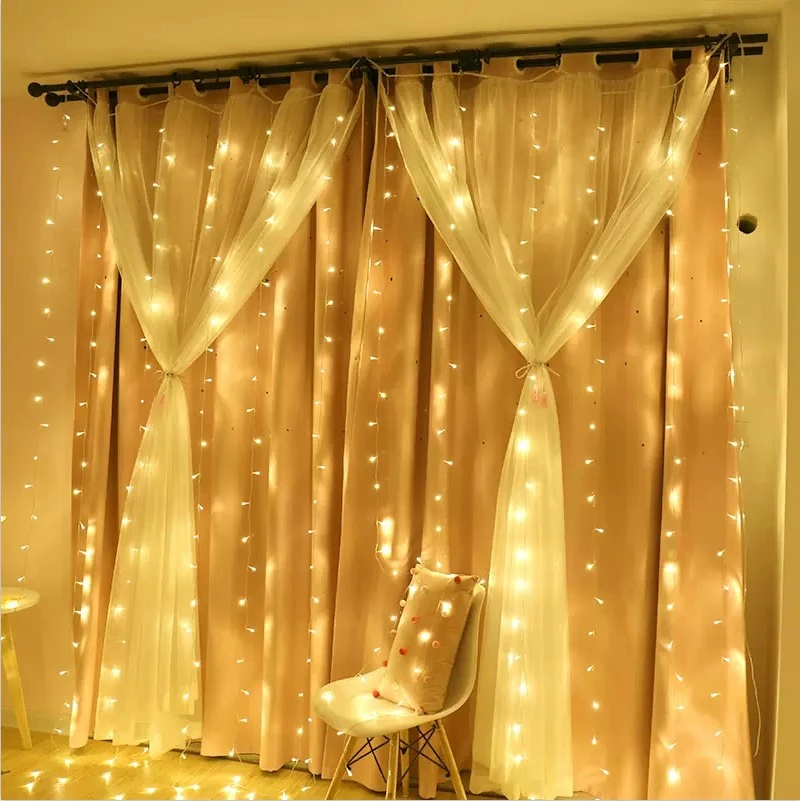 

3X1/3X2/3x3 Led String Curtain Light 8 Modes Fairy Garland Lights For Outrdoor Home Christmas Holiday Decoration