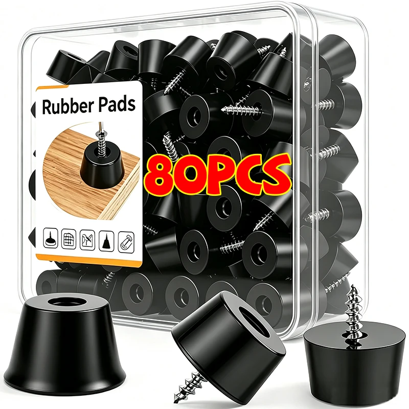 8/80PCS Rubber Pads Floor Protectors Table Chair Furniture Legs Cover Speaker Cabinet Bottom Bumper Cutting Board Foot Cushion