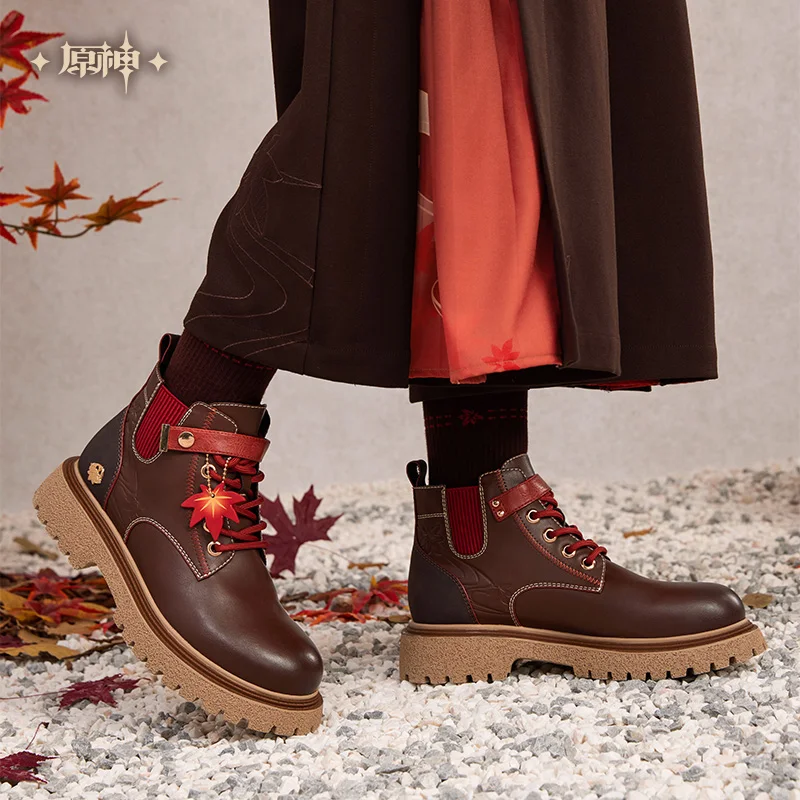 Genuine Game Genshin Impact Kaedehara Kazuha Cosplay Shoes Unisex Fashion Leather Short Boots Birthday Gift for Women Men