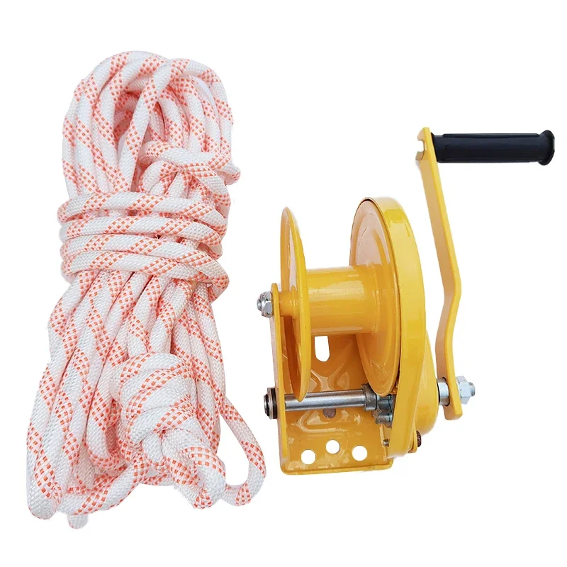 

Stainless Steel Winch Galvanized Manual Winch Manual Portable Self-Locking Hand Winch with Stainless Steel Rope for Outdoor Use