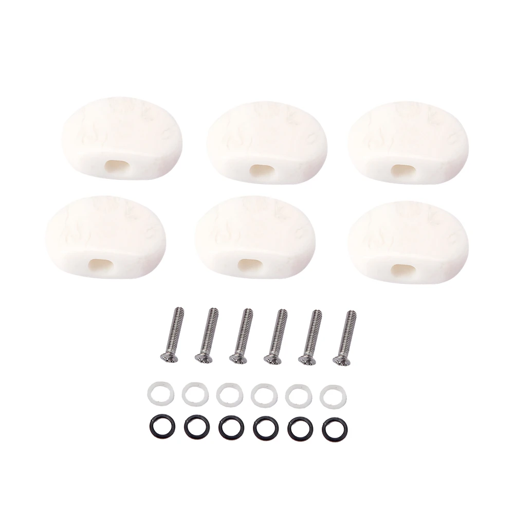 

6 pcs String Accuracy Vintage Guitar Tuning Pegs Chrome Metal Strong Durable Sound White Black Ferrules Easy