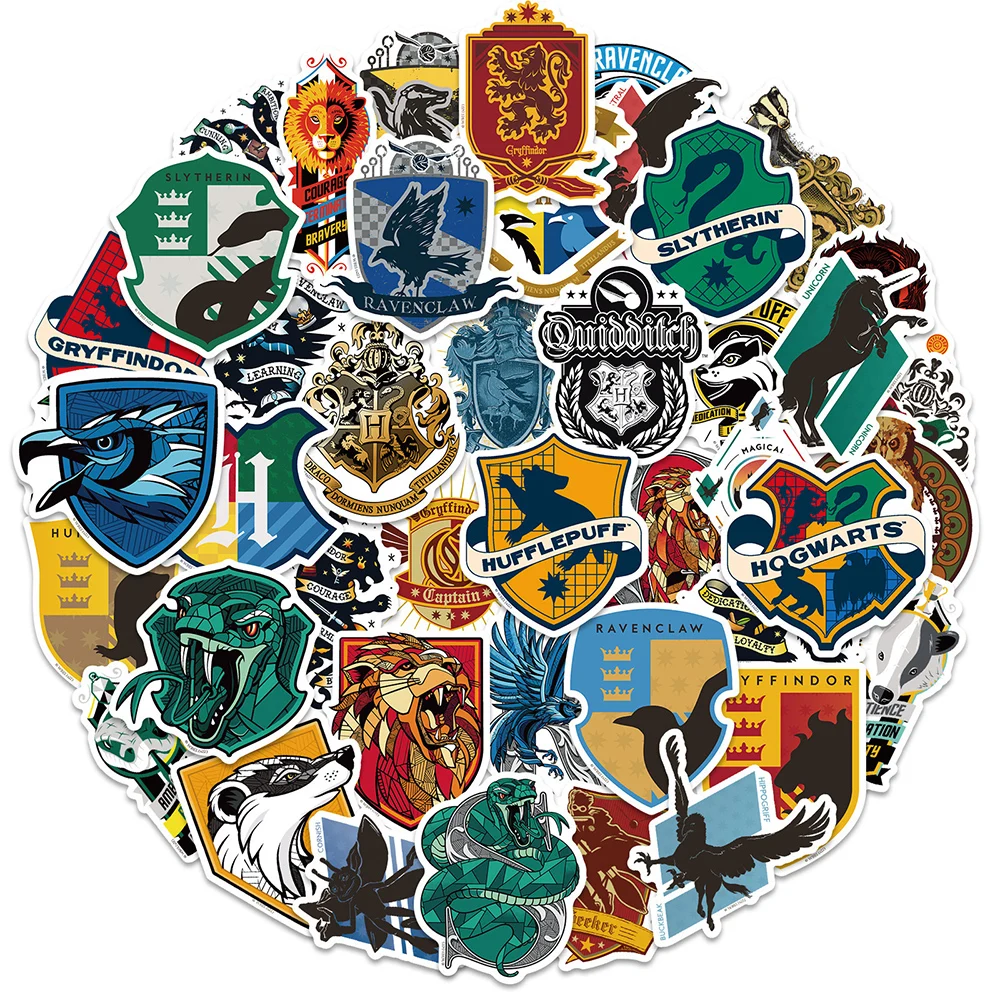 Genuine 50Pcs Harry Potter Stickers Decals Toy Stationery Guitar Phone Bicycle Laptop Luggage Car Skateboard Sticker Gifts
