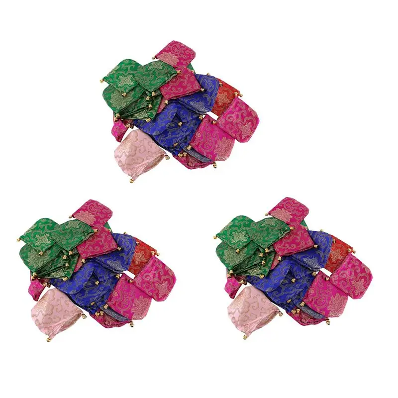 

Набор из 72 шелковых мешочков для украшений A02M, кошельков для монет на шнурке, подарочных мешочков