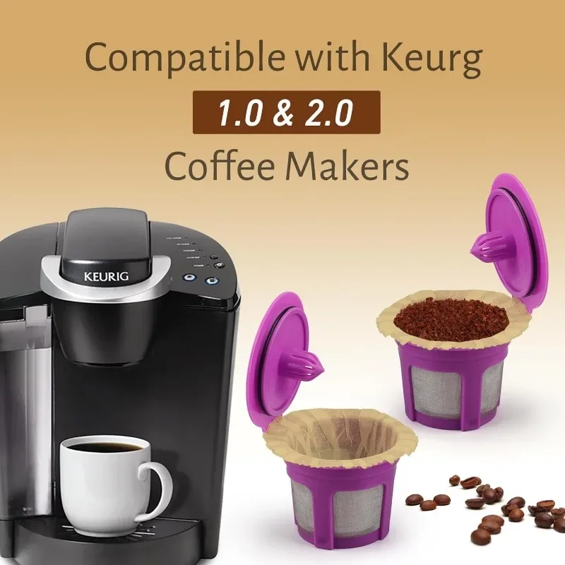 100pcs Coffer Filters ,Natural Disposable Coffee Paper Filters Compatible with Keurig Single Cup K-CUP, Reusable K-CUP Filters