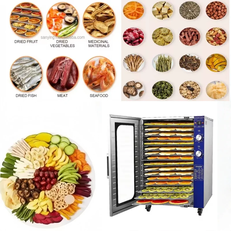 Wholesale 12‑Tray Stainless Steel Fast Fruit Dryer 220V Food Dehydration Oven for Hotel Vegetable Food Processing