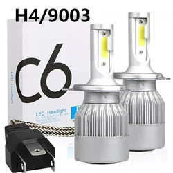 ไฟหน้ารถ LED 2ชิ้น H4 C6 H7 H11 9006 7600LM 36W ไฟหน้ารถ LED ลำแสงสูง/ต่ำสี6000K