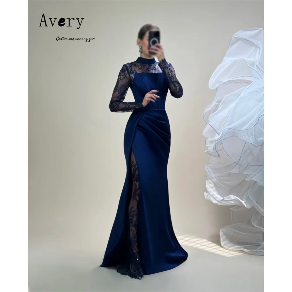 

Avery Custom Blue Lace Fishtail Embroidery Elegant Dresses Woman for Evening Party Dresses Luxury 2026 Luxurious Party Dress