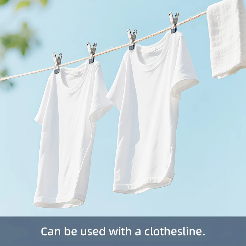 20/30pcs Stainless Steel Clothes Clip Is Used For Laundry, And Multi-Purpose - Used As A Bag Clip For Socks, Towels, And Snacks view 4