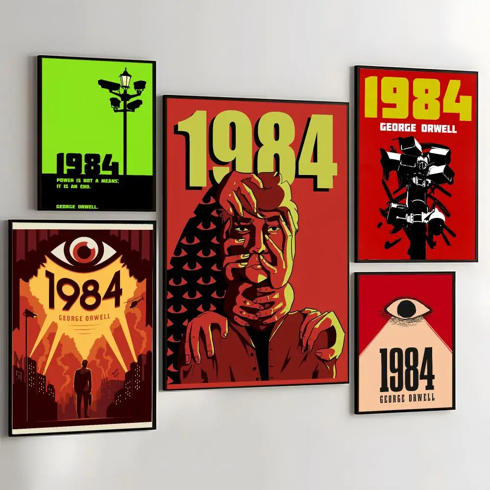 1984 G-George Orwell Painting Calligraphy Self Adhesive Wall Art Waterproof Print For Bedroom Living Room Hallway Home Decor