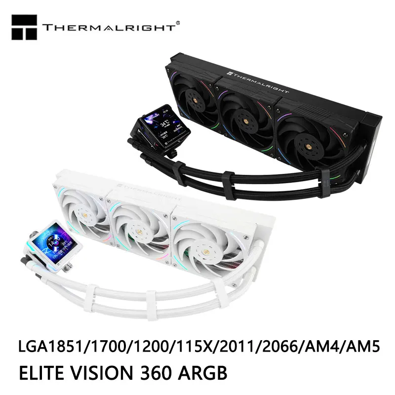 

Thermalright ELITE VISION 360 ARGB Универсальный радиатор водяного охлаждения, 2,73 дюйма/магнитный IPS ЖК-экран, поддержка LGA1700