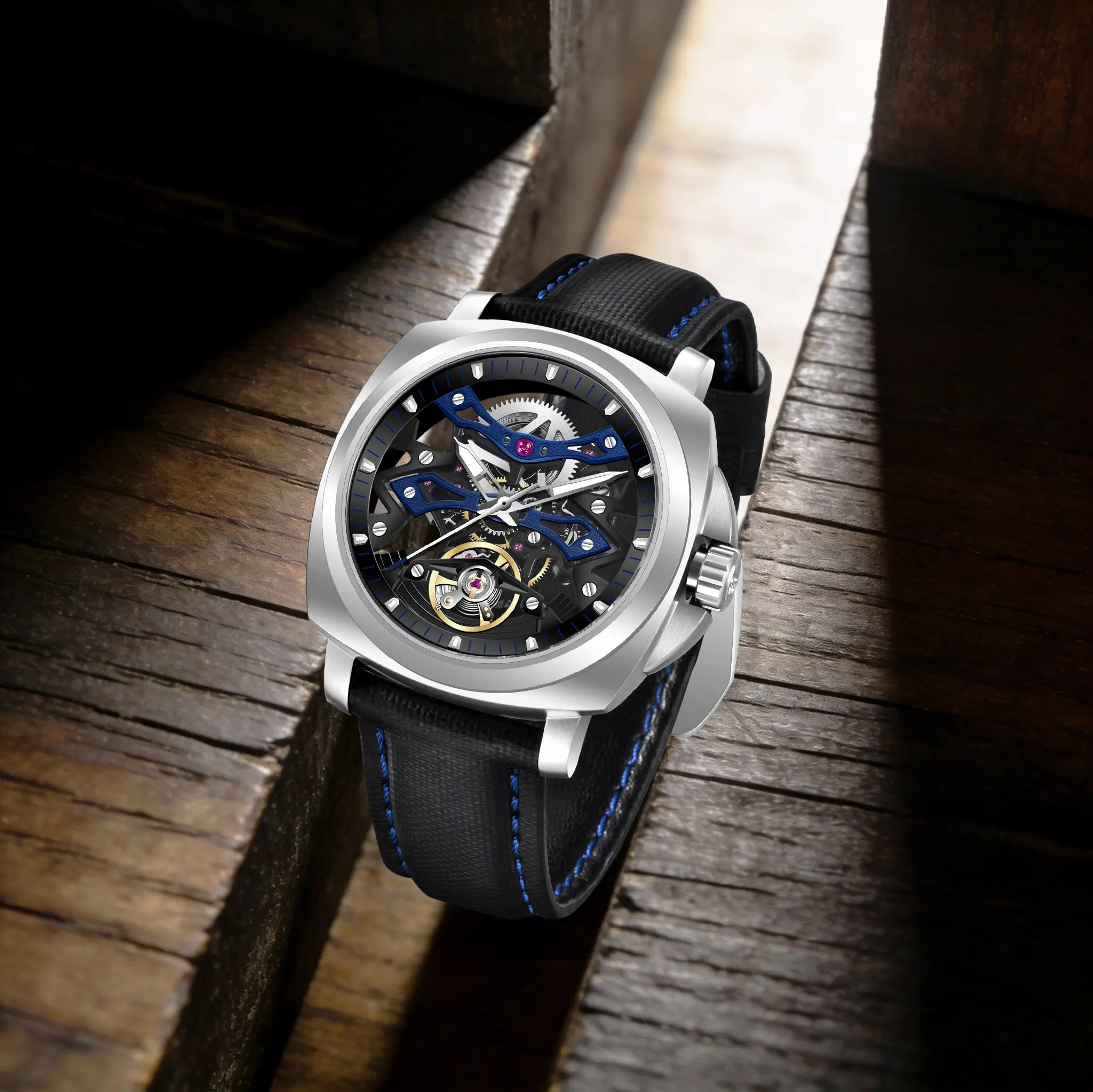 PAGANI DESIGN Modern Trend Men Mechanical Watch Casual High-End Leather Strap Sapphire Glass Tourbillon 100m Dive Luminous Watch
