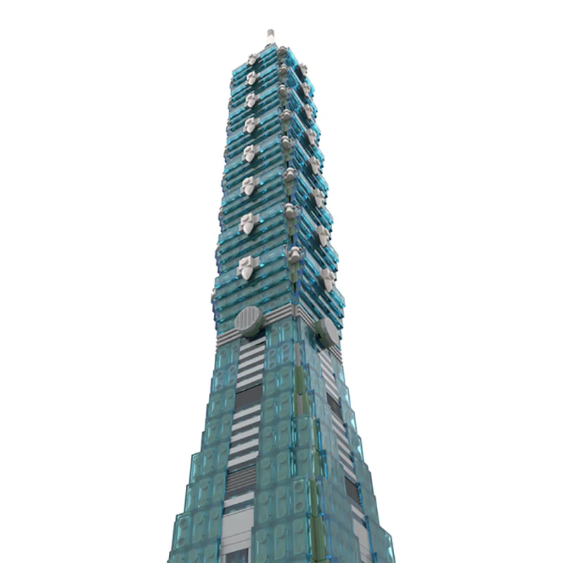 Классическая архитектура MOC 1:800 Taipei 101 Street View Классический строительный блок Модель игрушки Строительные блоки Подарок 2331 шт.