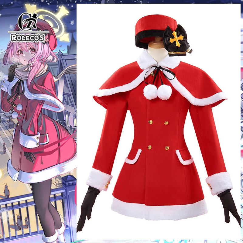 

ROLECOS Game HMS Sumi Serina Red Christmas Cosplay Costume Festival Party Slim Garment Women Activity Party Role Play Dress