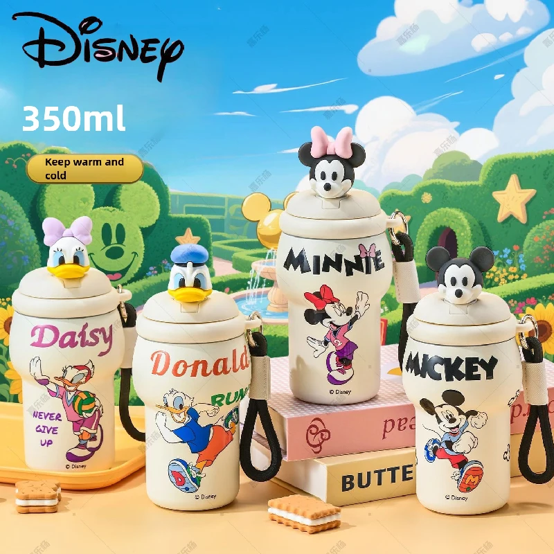 Disney Thermos Mug Stitch 350 ml Tazza d'acqua isolata in acciaio inossidabile Bottiglia d'acqua da viaggio Mickey Minnie Studente Tazza d'acqua Regalo di compleanno