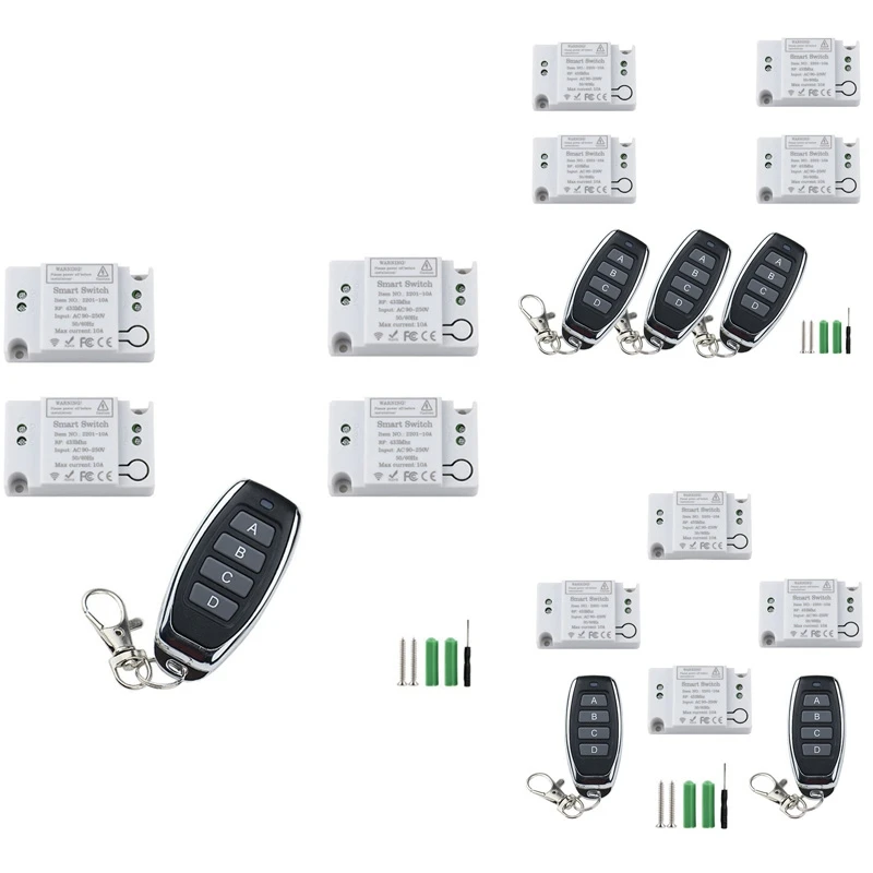 

433Mhz Universal Smart Wireless Remote Control Switch AC 220V 1CH Receiver Corridor Room Home Led Light Lamp Switch